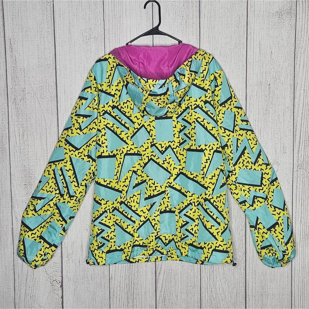 Blackjack 1999 USA Retro 80s 90s Print Windbreaker 1/2 Zip Pullover, size Large - Picture 4 of 5